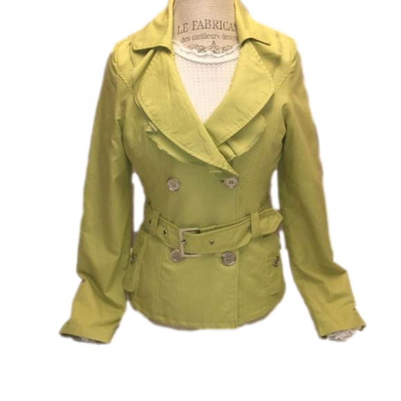 NWOT WOMENS JOUJOU DOUBLE BREASTED VNECK TRENCH COAT SIZE MEDIUM - Picture 2 of 11